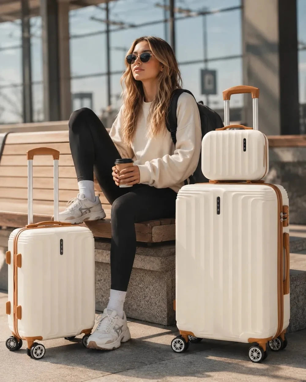 ✨50% OFF!  4 Piece Luggage Set Hardshell Suitcases